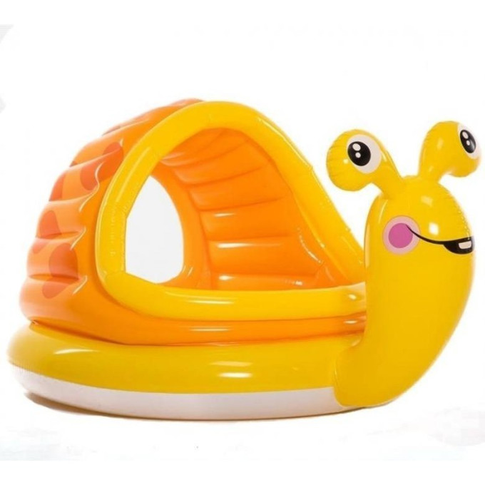 Надувной детский бассейн INTEX «Улитка» 57124NP с навесом, 145×102×74 см